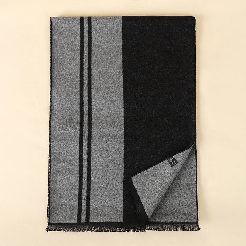 Men's Cotton Scarf Warm Neckerchief Patchwork Striped Scarves Soft Long Casual Male Bufanda Pashmina Shawl