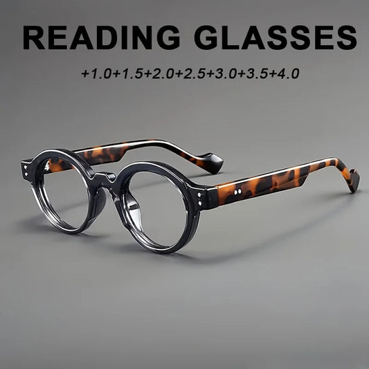 1-piece Fashion Translucent Tortoiseshell Glasses, Retro Style Round Reading Glasses, Fashionable Men's and Women's Reading