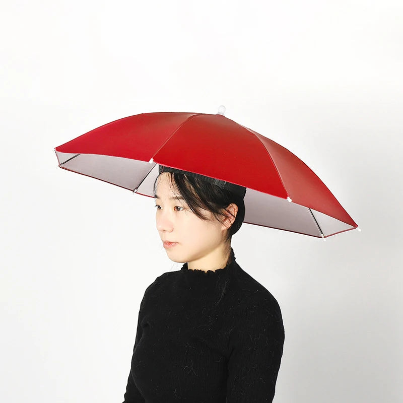 Windproof Umbrella Cap Wearing An Umbrella On The Head Sturdy Men's And Women's Foldable Large Sunshade And Rain Hat Umbrella
