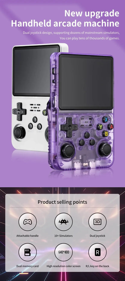 2026 New R36S Retro Handheld Game Console Linux System 3.5 Inch IPS Screen Portable Pocket Video Player 128GB 20000+ Games Gift