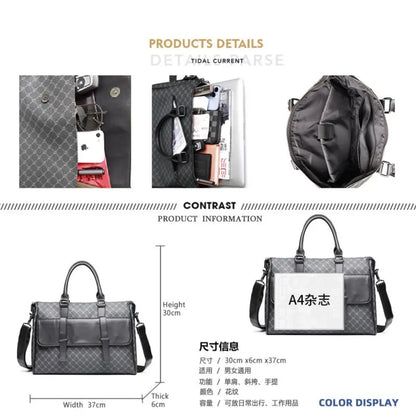 Fashion Black Leather Briefcase Designer Laptop Business Word Handbag for Women Work Bags High Qality Men Shoulder Bag Brand