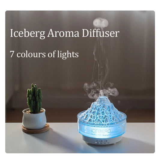 Volcano Flame Diffuser Essential Oil Diffusers for Home Bedroom Air Humidifier Remote Control 7 Colours Lights Timer shutdown