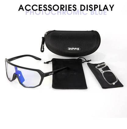 KAPVOE Photochromic Cycling Glasses Sports Sunglasses for Men Women UV400 Protection Bicycle MTB Mountain Bike Sunglasses