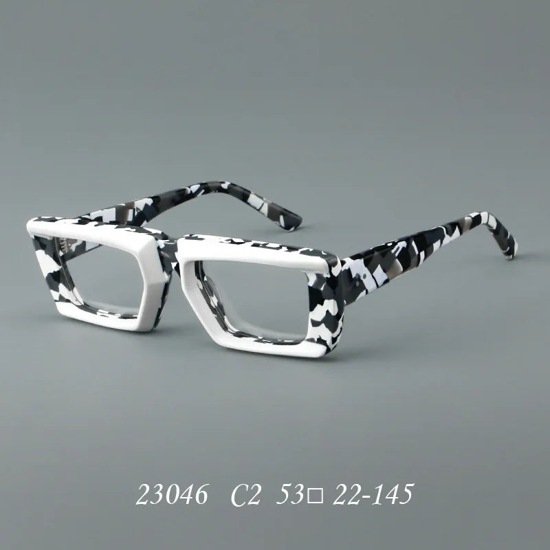 VICKY Personalized Fashion Retro Geometric Square Design Men Women Anti-blue Light Glasses Customizable Prescription 23046