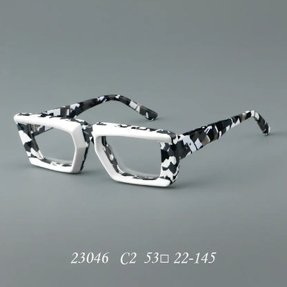 VICKY Personalized Fashion Retro Geometric Square Design Men Women Anti-blue Light Glasses Customizable Prescription 23046