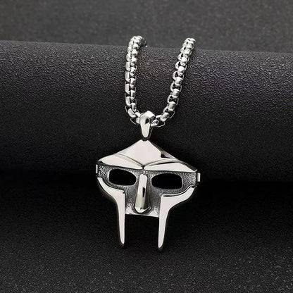 Vintage Creative MF DOOM Mask Pendant for Men Hip Hop 316L Stainless Steel Skull Mask Necklace Party Jewelry Gift Dropshipping