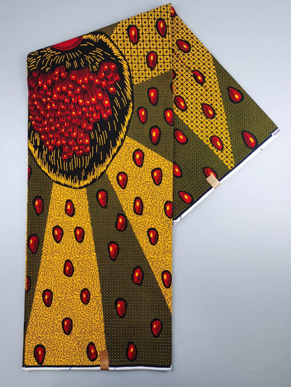 Dutch Hollandais Printed Fabric for African Classical Dress Veritable Real Wax Guaranteed 100% Cotton 6 Yards