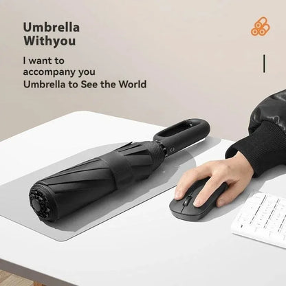 20 Rib Ring Buckle Automatic Folding Umbrella Extra Large Double UPF50+ Sunshade for Men Women