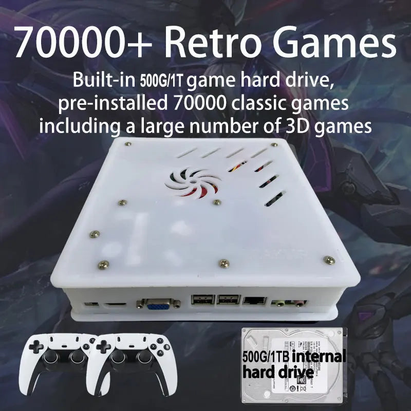 2026 I3-3110M X8 Retro Video Game Console 1TB Plug and Play 4K With 70000+Games 60 Emulators For Wii PS2 N64 PSP GameCube XBOX