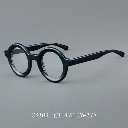 Vintage Round Glasses Frame Luxury New Fashion Trend Solid Thick Acetate Frame High-end Fake Glasses Women Men Original Quality