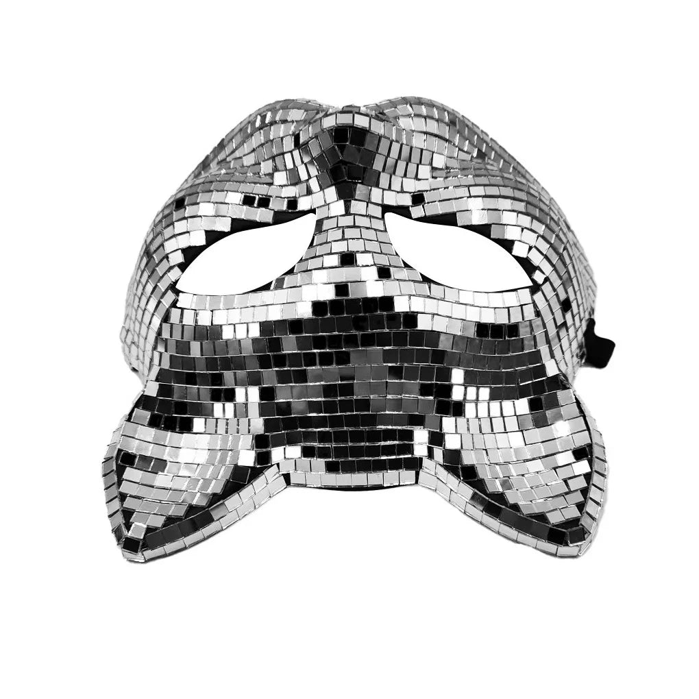 2025 New Disco Ball Glitter Face Mask Cosplay Shining Queen Halloween Party Costumes Accessories Men Fashion Masks