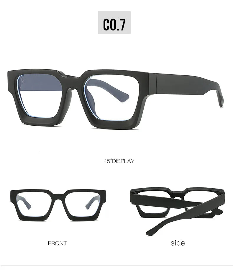 Oversized Square Reading Glasses For Women Brand Designer Blue Light Blocking Eyeglasses Green Leopard Prescription Glasses Men