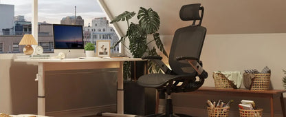 Ergonomic Office Chair, High Back Home Desk Chair with Headrest, Flip-Up Arms, 90-120° Tilt Lock and Wide Cushion