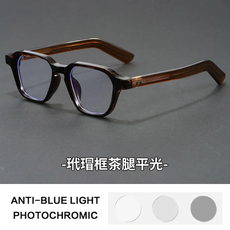 Men's Reading Glasses Blue Light Optical Lenses with Recipe Woman Vintage Tr90 Photochromic Lens Women's Eyeglasses with Frame