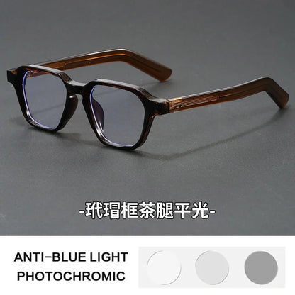 Men's Reading Glasses Blue Light Optical Lenses with Recipe Woman Vintage Tr90 Photochromic Lens Women's Eyeglasses with Frame