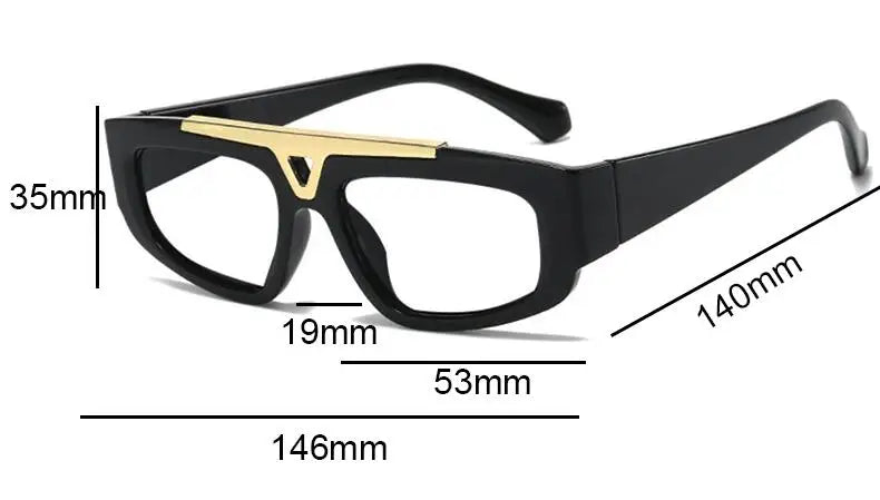 Brand Square Blue Light Blocking Men Reading Glasses Fashion Yellow Small Frame Double Bridge Hollowing Out Prescription Glasses