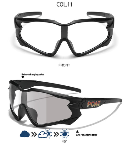 POAT Brand Photochromic Eyewear for Men Women MTB Bike Bicycle Cycling Fishing Running Glasses New Style Sunglasses Sports