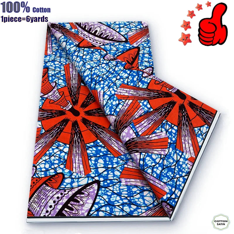 Guaranteed Veritable African Real Wax Prints Fabric Ghana Style Ankara Wax Tissu Pagne 100%Cotton Soft Design Nigeria Wax Fabric
