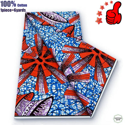 Guaranteed Veritable African Real Wax Prints Fabric Ghana Style Ankara Wax Tissu Pagne 100%Cotton Soft Design Nigeria Wax Fabric