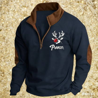 3D Printed Animal Pattern Zipper Sweatshirt For Men Vintage Elk Wolf Pattern Long Sleeve Pullover Autumn Casual Comfortable Tops