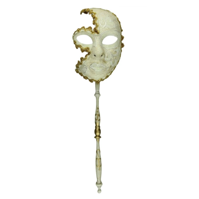 Mardi Gras Mask Masquerade Mask with Holding Venetians Mask Carnivals Mask Halloween Costume Mask for Party