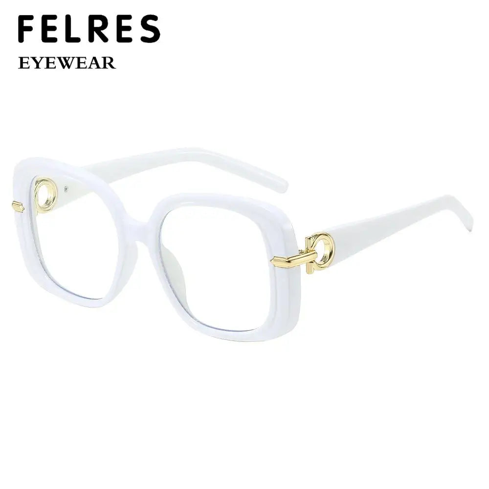 Square Large Anti Blue Light Reading Glasses Women Clear Lens Glasses Frames Finished Prescription Glasses Customized Diopter