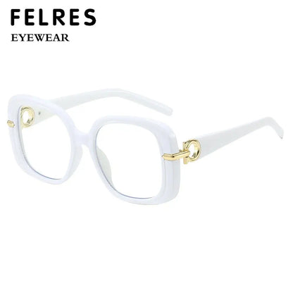 Square Large Anti Blue Light Reading Glasses Women Clear Lens Glasses Frames Finished Prescription Glasses Customized Diopter