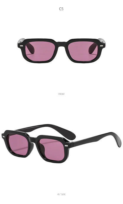 Small Square Eyewear Computer Glasses Frame Women Men Anti Blue Light Blocking Sunglasses Outdoor Zero-power Spectacle Eyeglass