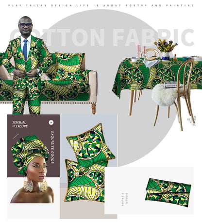 Veritablewax Fan Pattern African Fabric By the Yard Polyester Material For Handsewing High Quality Cloth for Party Dress A-27