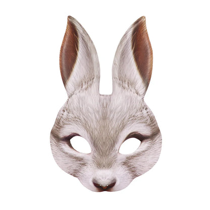 Animal Mask 3D Realistic Half Face Mask Halloween Carnival Masquerade Birthday Party Game Cosplay Costume Accessories Props