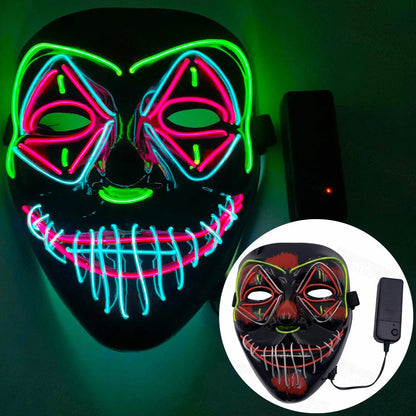 Halloween Mask Mixed Color Led Mask Party Masque Masquerade Masks Neon Maske Light Glow In The Dark Horror Mask Glowing Masker