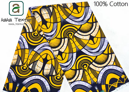 New Super Tissu Ankara Good Real Prints African Wax Fabric Soft Pagne Cotton Material Kente 6YARDS Stuff Blue Batik For Sew