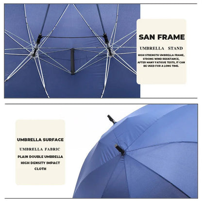 Convenient Umbrella Manual Closing Double Umbrella Large Area Coverage Sun Protection Couple Umbrella Rain-Roof