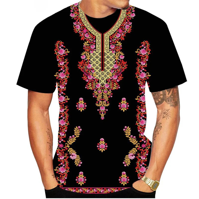 Africa Dashiki Pattern T Shirt For Men African Ethnic 3D Printed Tees Summer Casual O-Neck Tops Unisex T-Shirts Short Sleeves