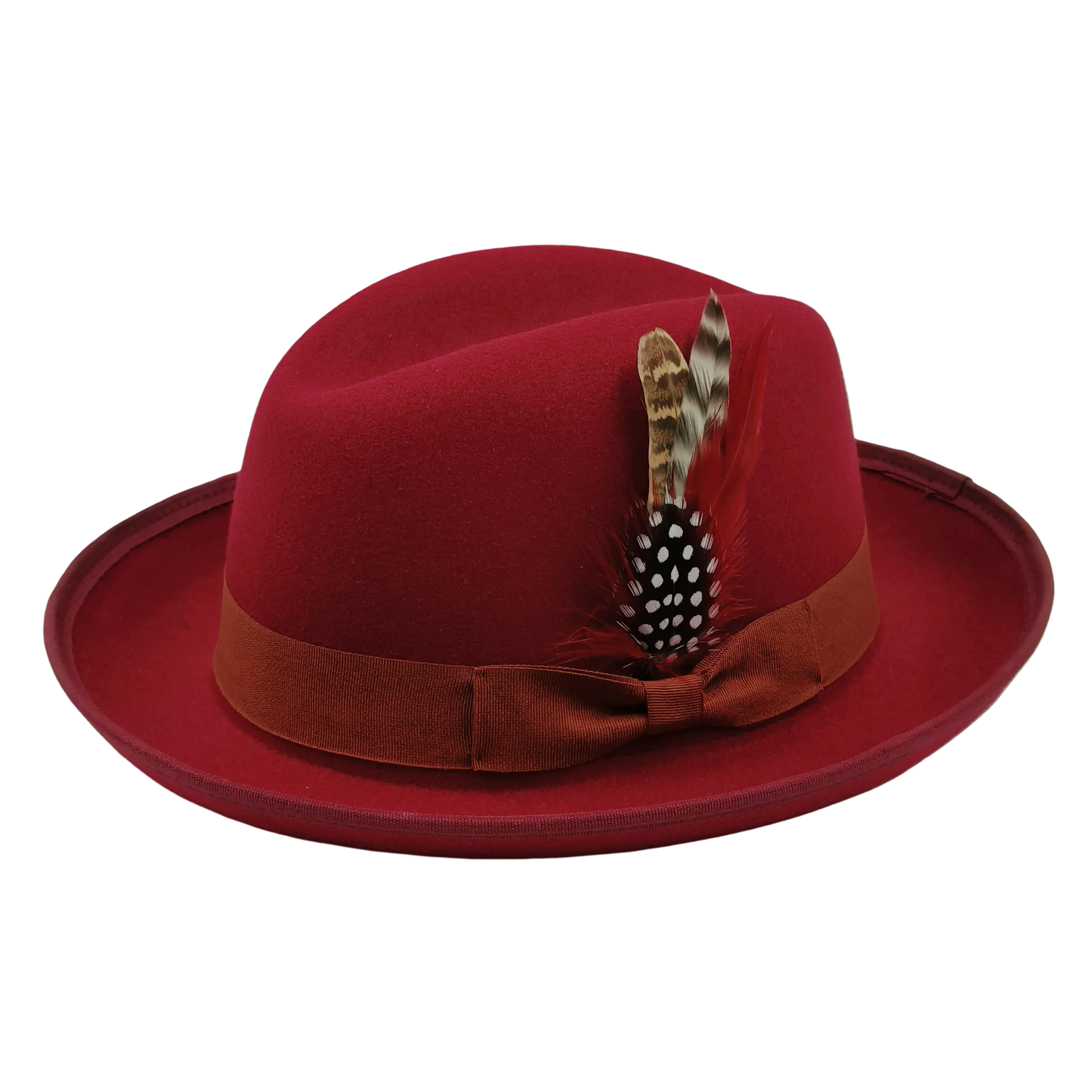 Trilby Men Classic Feather Fedora Hat Simple Women Gentleman Hamburger hat vintage hat Pork Pie Winter Autumn sombrero hombre