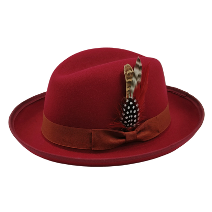 Trilby Men Classic Feather Fedora Hat Simple Women Gentleman Hamburger hat vintage hat Pork Pie Winter Autumn sombrero hombre