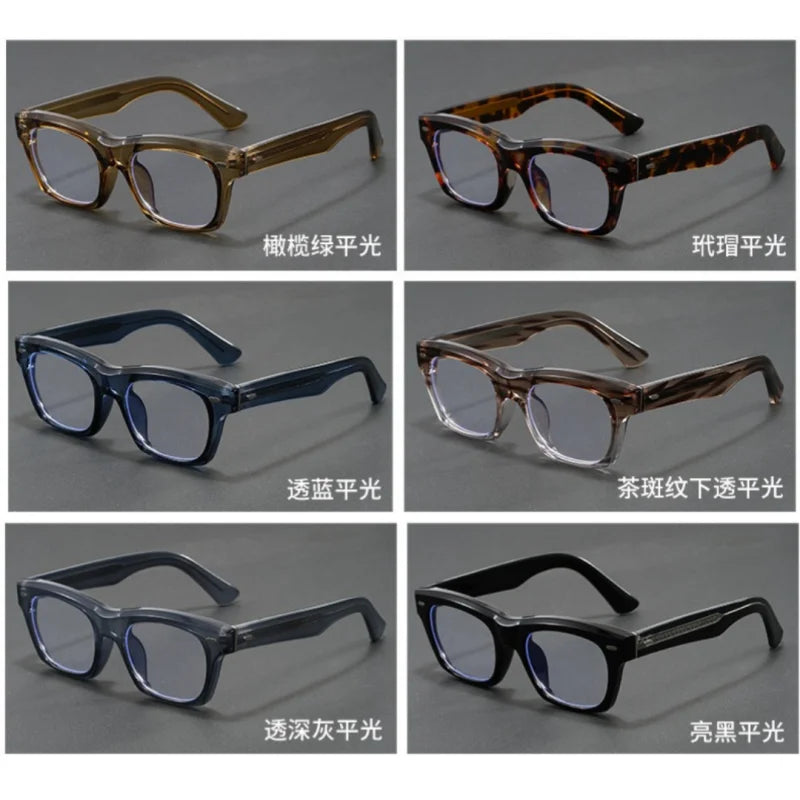 Japanese Square Glasses Frame Men Fashion Anti Blue Light Reading Glasses Men Good Quality Full Rim Eyewear