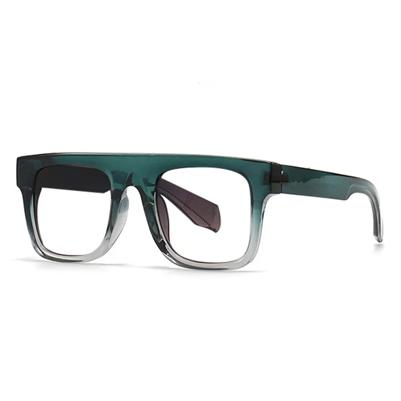 Luxury Square Frame Retro Reading Glasses Men Women Anti Blue Light Rice Nail Glasses Elegant Green Flat Top Computer Eyewear +2