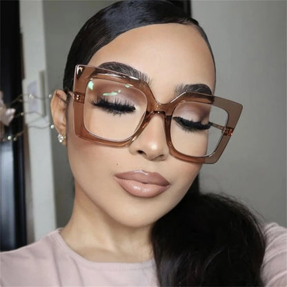 Vintage Transparent Square Glasses Frame Women Men Clear Glasses Optical Eyeglasses Frame Lens Spectacle Frame Unisex Anti Blue