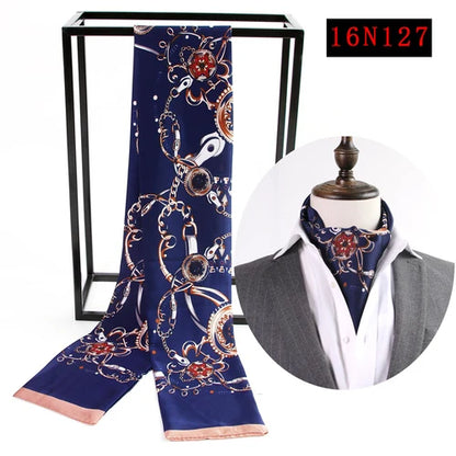 Business Scarf Hangzhou Silk Men's Scarf Long Scarf Double-Sided Trendy British European American Style Autumn Winter