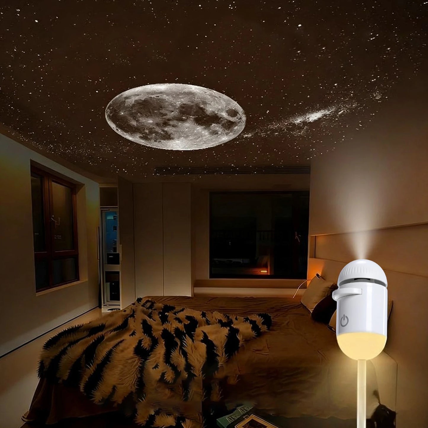 Mini Galaxy Star Projector Night Light Nebula Ceiling LED Lamp USB Star Night Light Starry Sky Ambient Lamp for Bedroom Party and More (24 Projector Films)