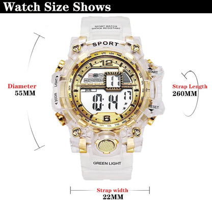 YIKAZE Fashion Digital Watch for Women Men Luxury Women Sports Watch Transparent Design Student Child Electronic Wristwatch