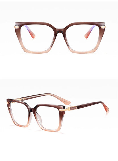R57522 Women Tr90 Blue Light Blocking Glasses Frame Comfortable Spring Hinge Presbyopia Eyeglasses Customizable Diopters