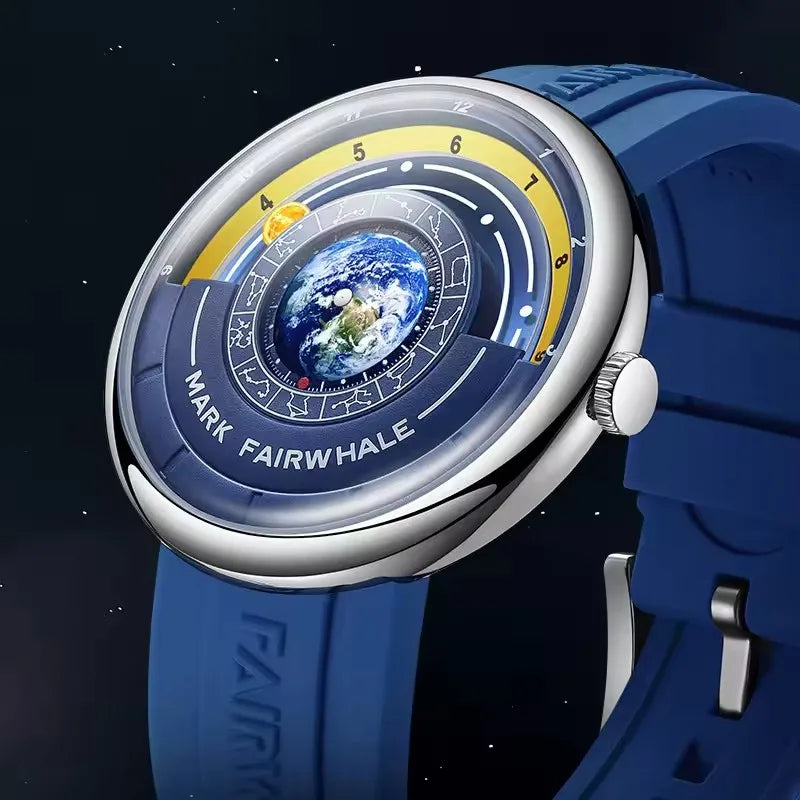 Mark Fairwhale 5700 Unique Men's Quartz Watch Creative Fashion Waterproof Planet Pointer Cool Silicone Men's Luxury Watch reloj