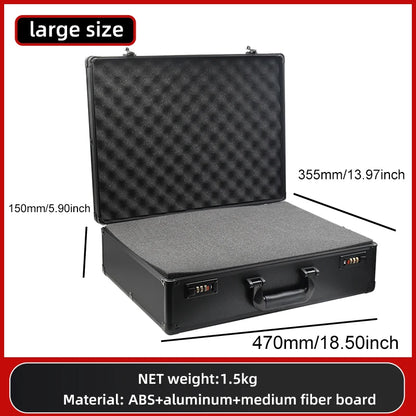 Premium Full Black Aluminum Alloy Combination Box-Versatile Storage Solution,for Tools,Documents,and Gifts,Digital password lock