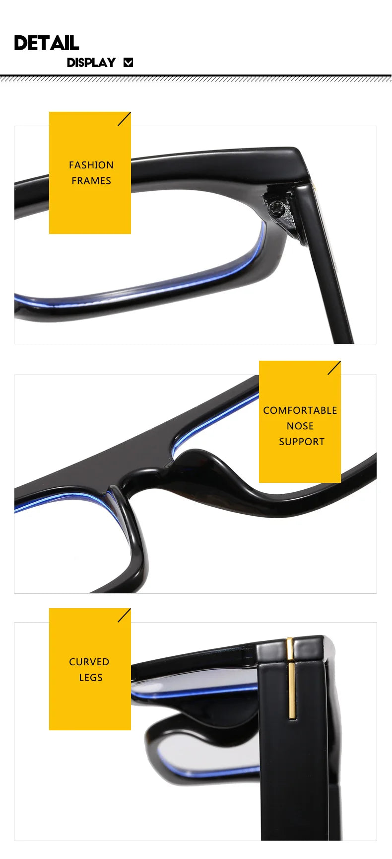 Large Square Anti Blue Light Reading Glasses Men Women Classic Designer Clear Presbyopic Eyewear Prescription Optical Glasses