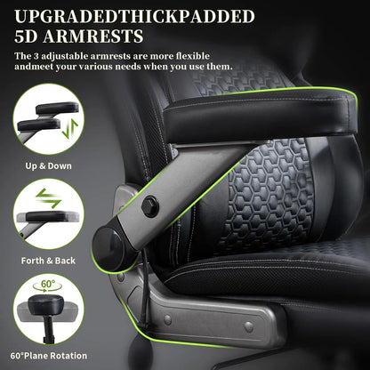 700lbs Big and Tall Office Chair for Heavy People with 5D Flip Armrests Heavy Duty Executive Chair with Adjustable, Customized