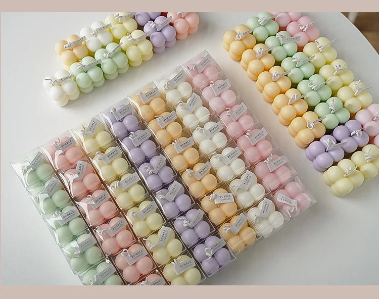 Little Bubble Cube Candle Handmade Scented Candle Aromatherapy Soy Wax Candle Wedding Birthday Candles Party Home Decoration