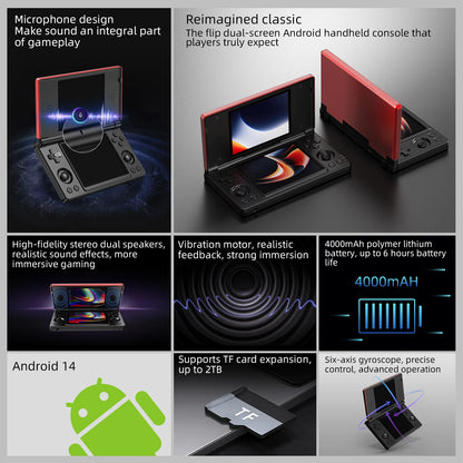 Anbernic RG DS Dual 4.0” IPS Screen Video Game Console Android 14 Support Dual Application On Split Screens & Hall Switch Chip