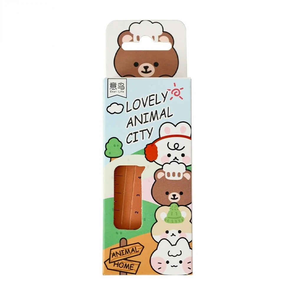 Mr. Paper 30Pcs/Box Cartoon Animal Bookmark Cute Bear Kitten Student Ruler Bookmark  Students Supplies